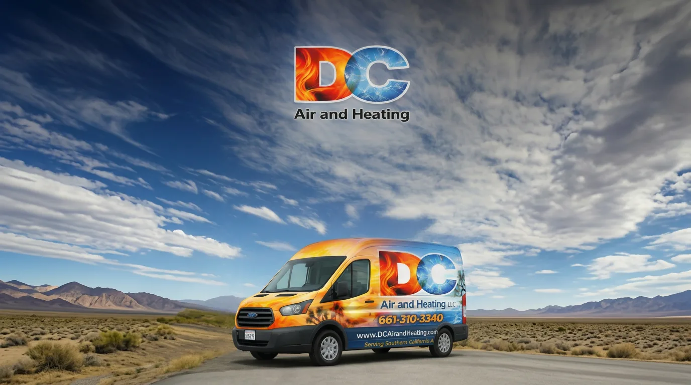 DC Air and Heating LLC HVAC service van and team in Southern California
